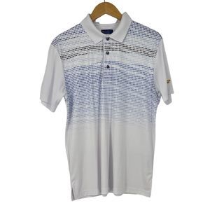 Jack Nicklaus Stay Dry White Polo Shirt | Dot Print | Size M | Golf Activewear